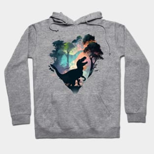 dinosaur and girl Hoodie